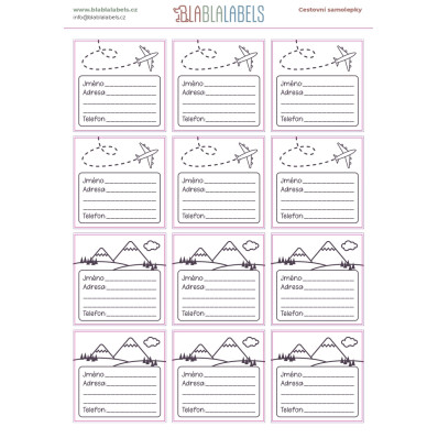 CZ *cestovní samolepky* černobílé