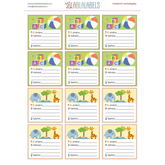 CZ *cestovní samolepky* barevné