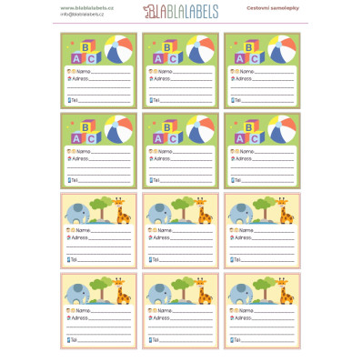 AJ *cestovní samolepky* barevné