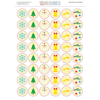 *kulaté vánoční samolepky* světle žluté