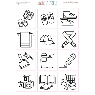 *Montessori samolepky* domácnost