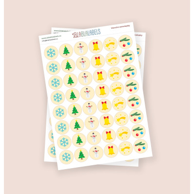 *kulaté vánoční samolepky* levandulové